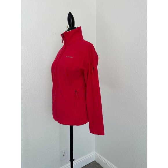 Columbia Women's Hot Pink Full-Zip Fleece Jacket Size Small Long Sleeve - Picture 3 of 5